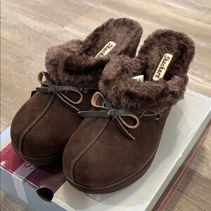 Skechers Women's Chocolate Brown Fuzzy Slippers